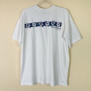 Davidson's of Bermuda | Vintage White Bermuda Tee Shirt 100% Cotton Short Sleeve